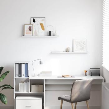 Wandregale 2 pcs Weiß Marmor 80 x 9 x 3 cm Holzwerkstoff