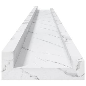 Wandregale 2 pcs Weiß Marmor 115 x 9 x 3 cm Holzwerkstoff