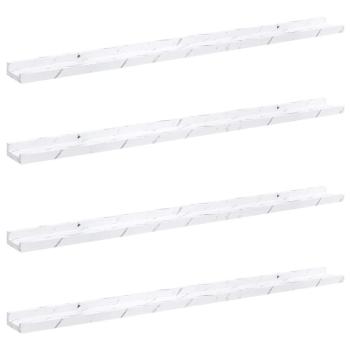 Wandregale 4 pcs Weiß Marmor 100 x 9 x 3 cm Holzwerkstoff