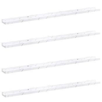 Wandregale 4 pcs Weiß Marmor 115 x 9 x 3 cm Holzwerkstoff