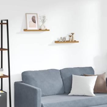ARDEBO.de - Wandregale mit Regal 2 pcs Beige 40 x 9 x 3 cm Holzwerkstoff