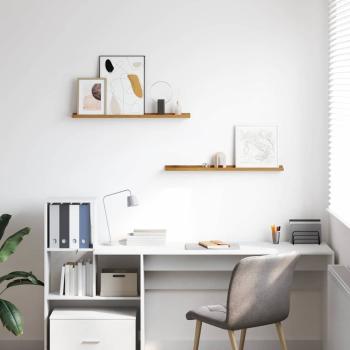 Wandregale mit Regal 2 pcs Beige 80 x 9 x 3 cm Holzwerkstoff