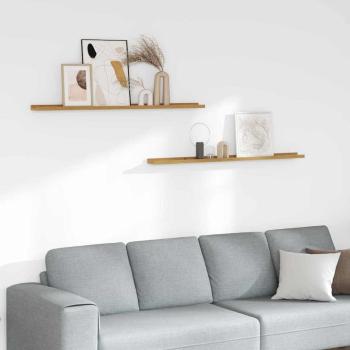 ARDEBO.de - Wandregale mit Regal 2 pcs Beige 115 x 9 x 3 cm Holzwerkstoff