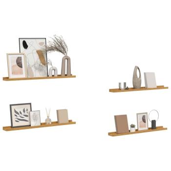 Wandregale mit Regal 4 pcs Beige 80 x 9 x 3 cm Holzwerkstoff