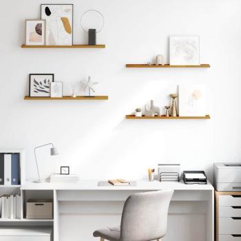 Wandregale mit Regal 4 pcs Beige 80 x 9 x 3 cm Holzwerkstoff