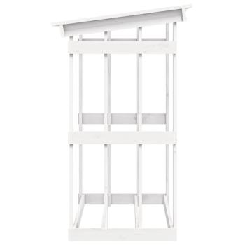 Kaminholzregal Weiß 108x64,5x109 cm Massivholz Kiefer