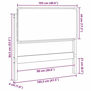 Gepolstertes Kopfteil mit Kopfteil Natürlich und Schwarz 100 cm