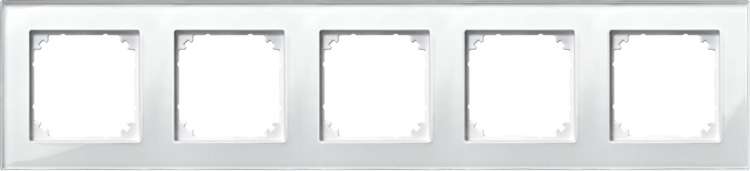 ARDEBO.de Merten 489519 Echtglasrahmen, M-PLAN, 5fach, Brillantweiß