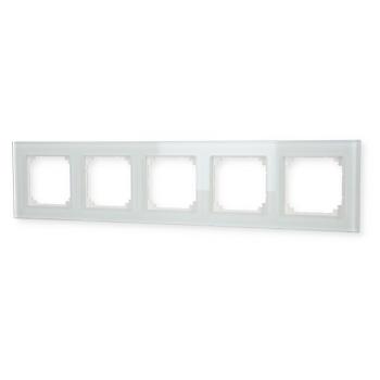 Merten 489519 Echtglasrahmen, M-PLAN, 5fach, Brillantweiß