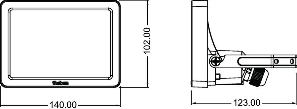 Theben theLeda B20 dual WH LED-Strahler, 20W, 120lm/W, 3000/4000K umschaltbar, DarkSky-Funktion, Diffuser-Abdeckung, 90° Neigung nach oben/unten, IK07, IP65, weiß (1020672)