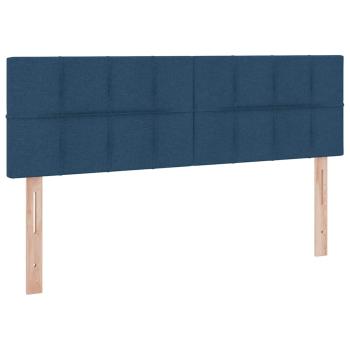 Bett mit Stauraum und LED Blau 140 x 190 cm Polyester