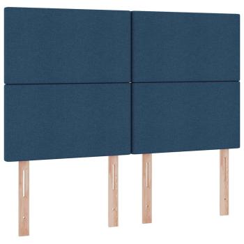 Aufbewahrungsbett mit Matratze Blau 140 x 190 cm Kunstleder