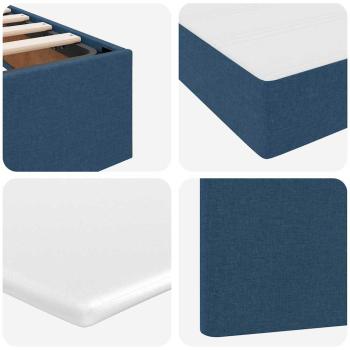 Bett mit Stauraum und LED Blau 140 x 190 cm Polyester