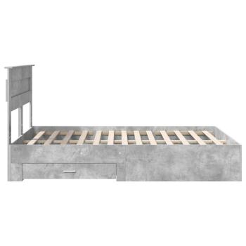Bettrahmen mit Schubladen Beton Grau 150 x 200 cm Holzwerkstoff