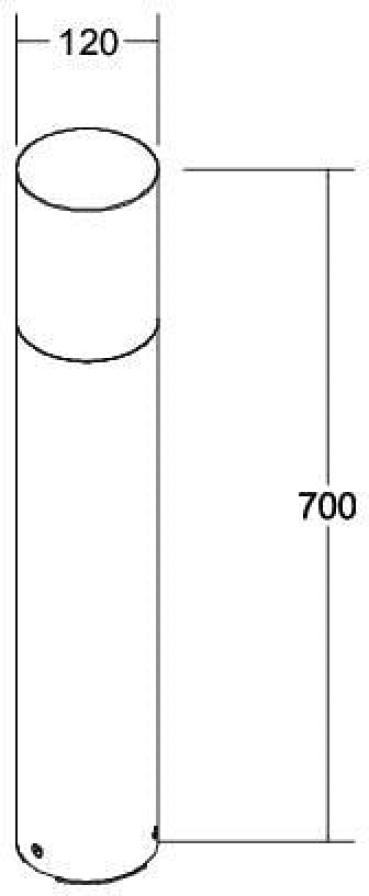 Brumberg COOQUEE Pollerleuchte, IP65, 8W, E27, Höhe 700mm, schwarz (60070180)