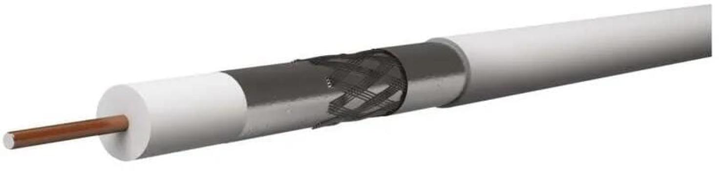 ARDEBO.de EMOS S5382 Koaxialkabel CB135, 3-fach geschirmt, Schirmabdeckung >28 %, Innenbereich, 100m Spule, weiß (2305135000)