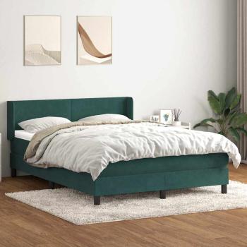 ARDEBO.de - Boxspringbett mit Matratze Dunkelgrün 160x220 cm Samt