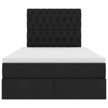 Bett mit Stauraum und LED Schwarz 120 x 200 cm Polyester