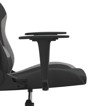 Gaming-Stuhl mit Massagefunktion Schwarz und Hellgrau Stoff