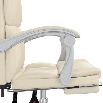 Bürostuhl mit Liegefunktion Creme Kunstleder
