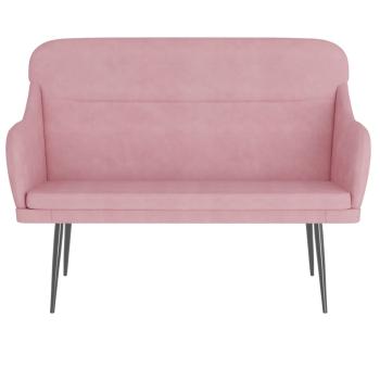 Sitzbank Rosa 110x76x80 cm Samt