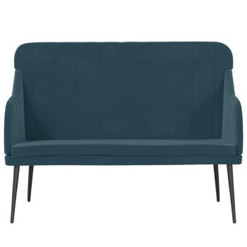 Sitzbank Blau 110x76x80 cm Samt