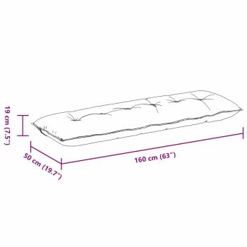 Rückenkissen Blau 160 x 50 cm Cordstoff