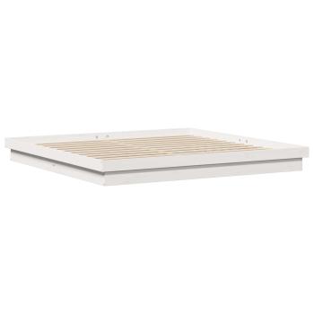 Bettrahmen Weiß 200 x 200 cm Massives Kiefernholz