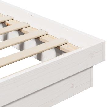 Bettrahmen Weiß 200 x 200 cm Massives Kiefernholz