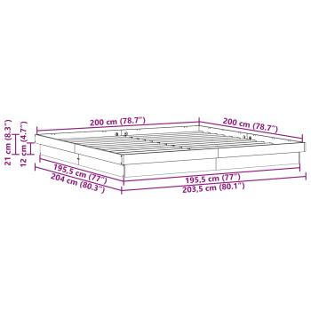Bettrahmen Weiß 200 x 200 cm Massives Kiefernholz