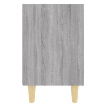 Nachttisch mit Massivholz-Beinen Grau Sonoma 40x30x50 cm