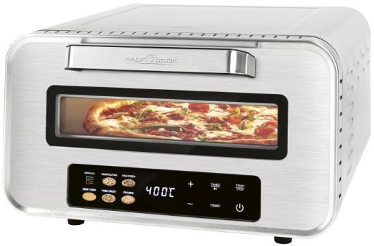 ARDEBO.de Profi Cook PC-PO 1323 Pizzabackofen, 2100 W, Timer, 5 Automatikprogramme, Edelstahl
