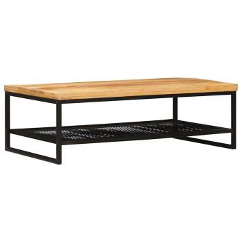 ARDEBO.de - Couchtisch Braun und Schwarz 110 x 55 x 35 cm Massivholz Mango