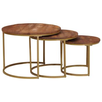 Nesting-Couchtische 3 stk. Honigbraun 60 x 60 x 45 cm
