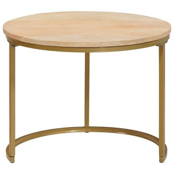 Nesting-Couchtische 2 pcs Weiß Massivholz Mango und Stahl