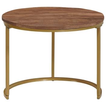 Nesting-Couchtische 2 pcs Massivholz Mango und Stahl