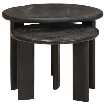 Satztische 2 pcs Weiß Massivholz Mango