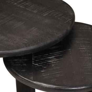 Satztische 2 pcs Weiß Massivholz Mango