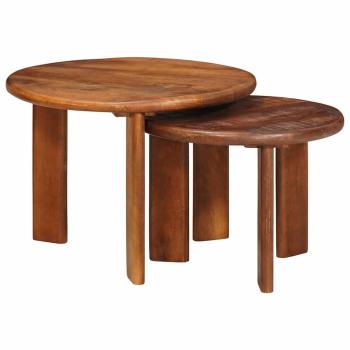 ARDEBO.de - Satztische 2 pcs Honigbraun Massivholz Mango