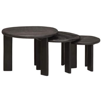 Satztische 3 pcs Weiß Massivholz Mango