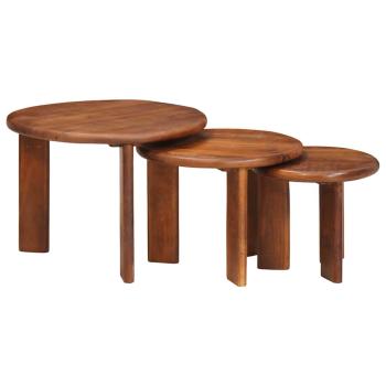 ARDEBO.de - Nesting-Couchtische 3 stk. Honigbraun Ø 54 x 40 cm