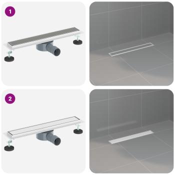 Duschablauf 2-in-1 mit 360° Siphon Silber 54 x 11 x 9,5 cm