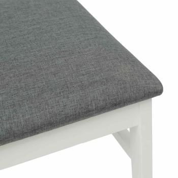 Esszimmerstuhl 2 pcs Weiß und Grau Massivholz