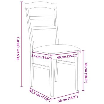 Esszimmerstuhl 2 pcs Weiß und Grau Massivholz