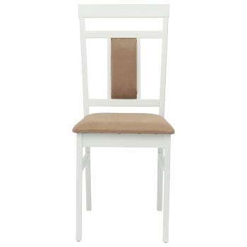 Esszimmerstuhl 2 Stk. Massives Gummiholz Weiß und Braun