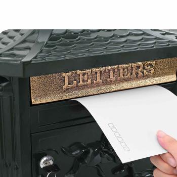 Wandmontierter Briefkasten mit Tür Grün 40,5 x 15,5 x 44 cm