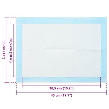 Haustier Training Pad 50 pcs Blau und Weiß 45 x 33 cm