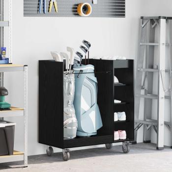 ARDEBO.de - Golf Schrank Mit Rad Uni Schwarz Eichen-Optik 65 x 45 x 98 cm