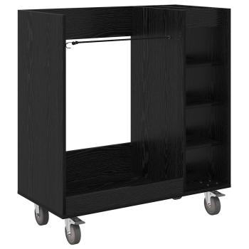 Golf Schrank Mit Rad Uni Schwarz Eichen-Optik 65 x 45 x 98 cm