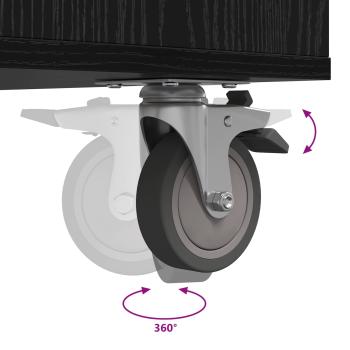 Golf Schrank Mit Rad Uni Schwarz Eichen-Optik 65 x 45 x 98 cm